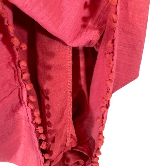 Mango Pink Sleeveless Beaded Neck Lightweight Trapeze Swing Dress Women Sz 2 - Picture 7 of 8